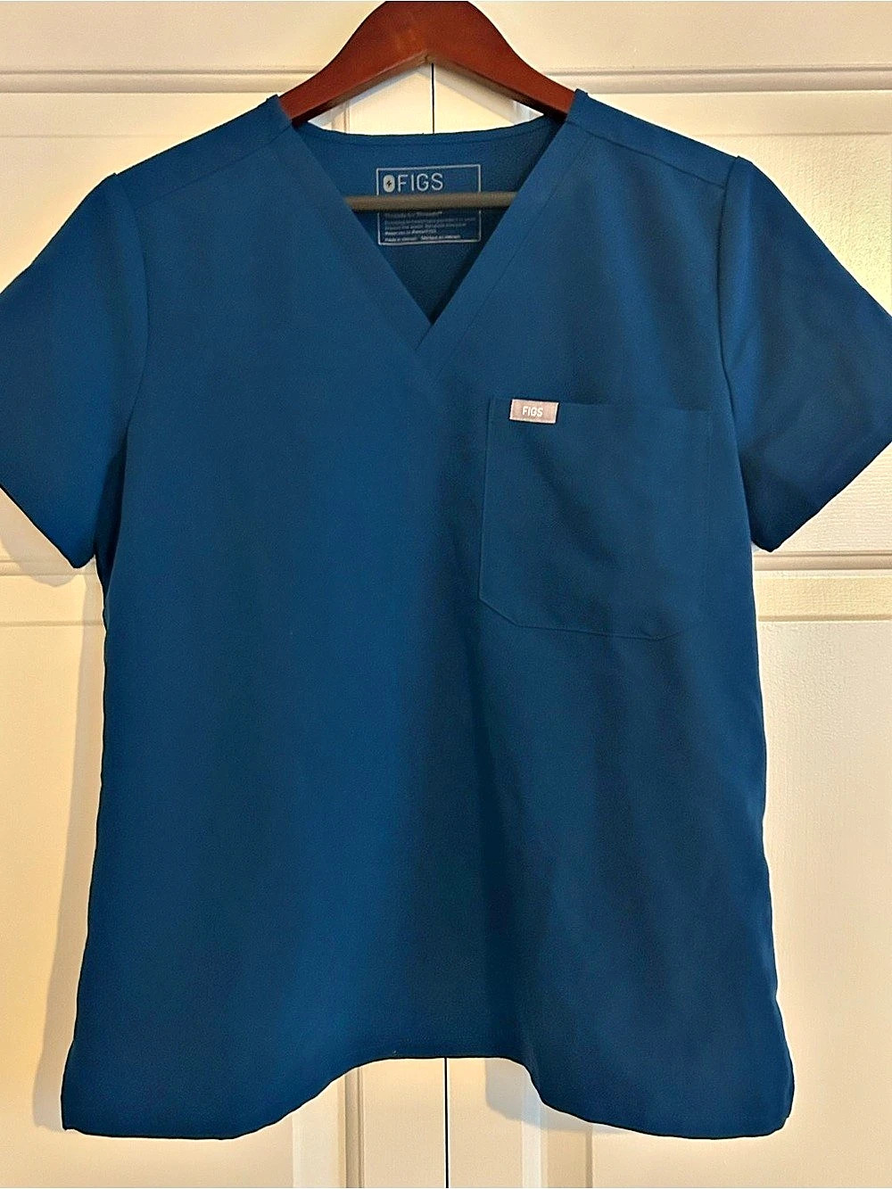 FIGS Catarina Scrub Top Deep Aqua Blue S/P